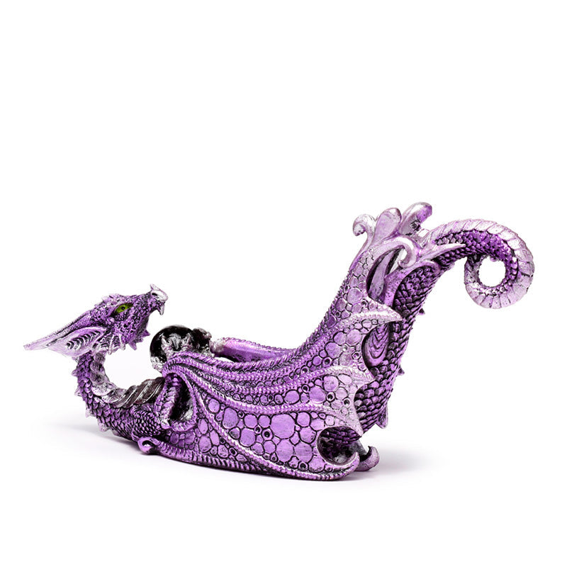 Enchanted Nightmare Crystal Orb Wing Shaped Ashcatcher Incense Stick Burner