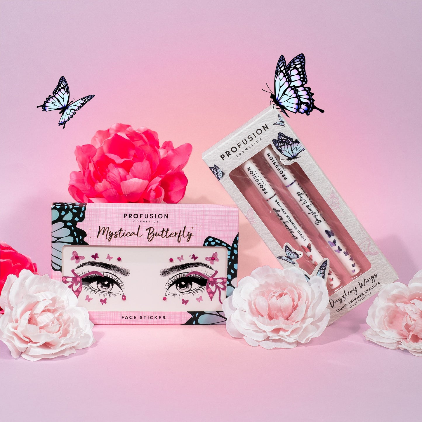 Mystical Butterfly Face Stickers | Self-Adhesive Vegan Gems