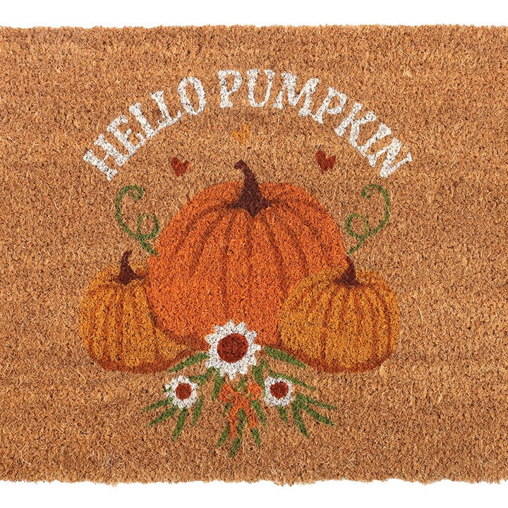 Natural Autumn Days Hello Pumpkin Doormat