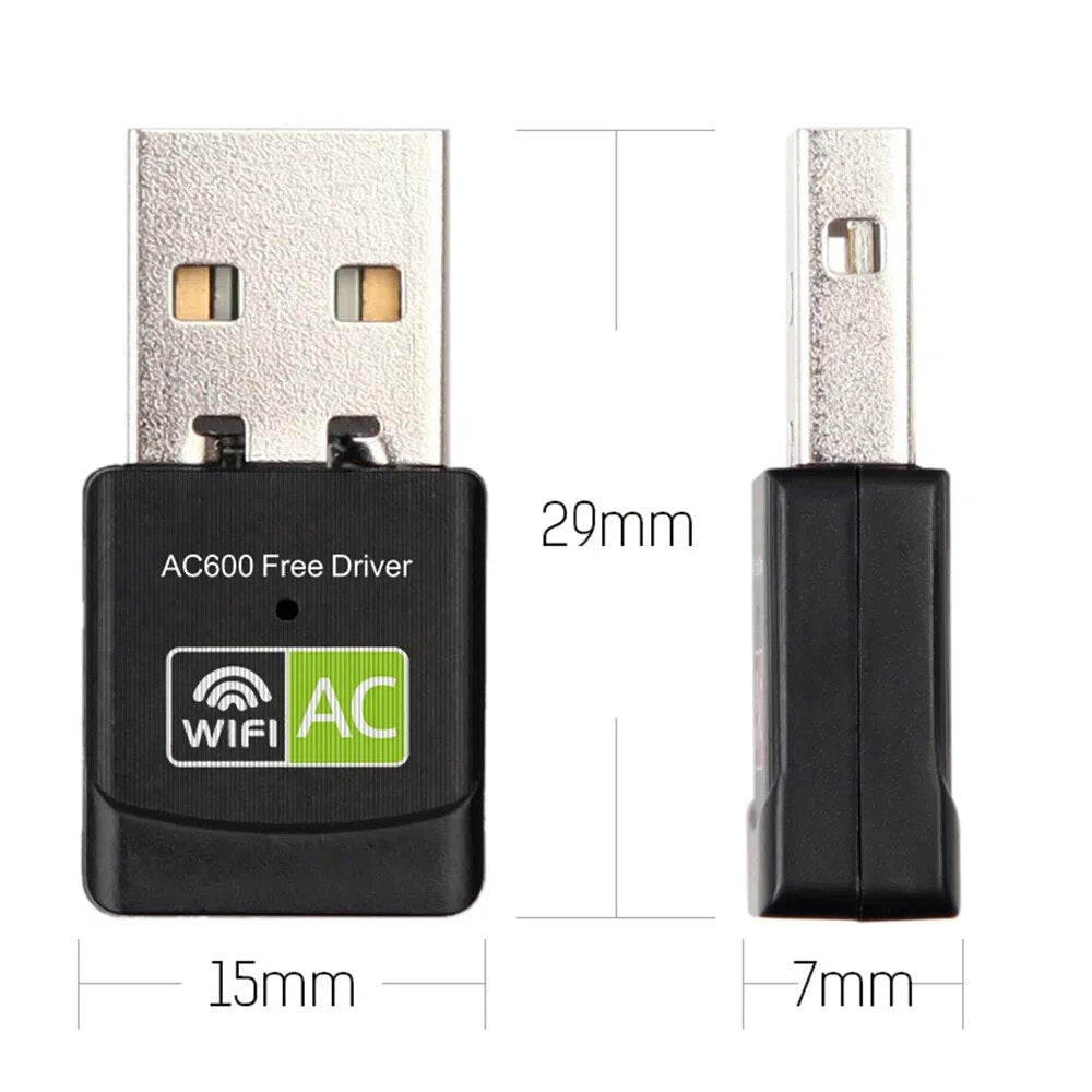 Wireless USB WiFi Dongle – 600 Mbps 2.4 / 5 GHz Adapter