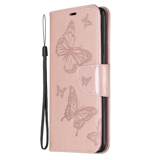 Butterfly Embossed Leather Flip Case – Xiaomi Redmi Note 8 Pro | Wallet & Lanyard