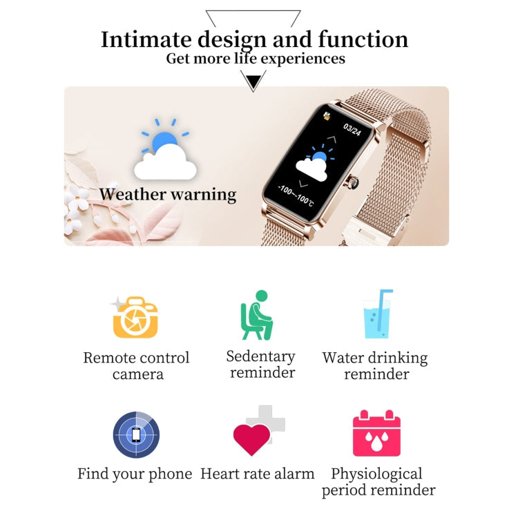 ZX19 Smartwatch für Damen – 1,45 Zoll HD-Bildschirm, IP68 wasserdicht, Herzfrequenz- und Schlafmonitor (Stahlarmband)
