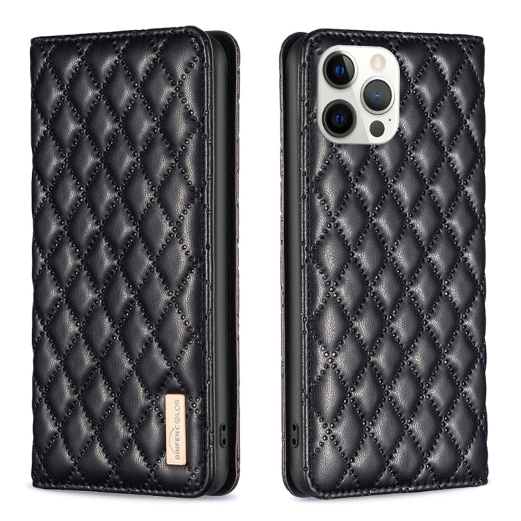Diamond Lattice Magnetic Leather Flip Case – iPhone 13 Pro Max / 13 Pro / 13 / 12 Pro Max