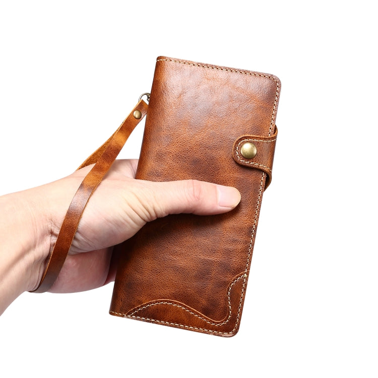 Denior Oil Wax Genuine Leather Magnetic Wallet Case – Samsung Galaxy S20 / S21 / Note20 Series