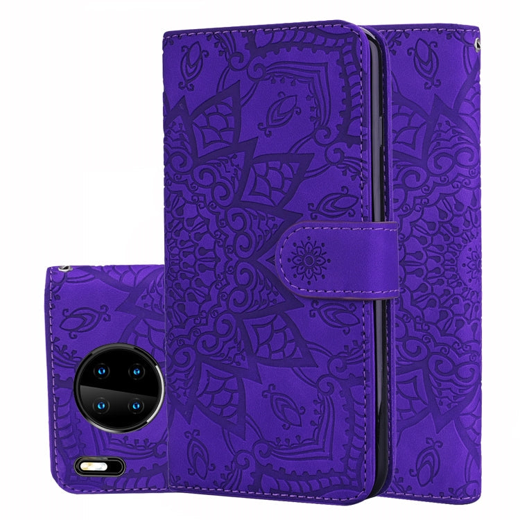 Embossed Sunflower Flip Wallet Case with Card Slots & Holder for Xiaomi & Huawei