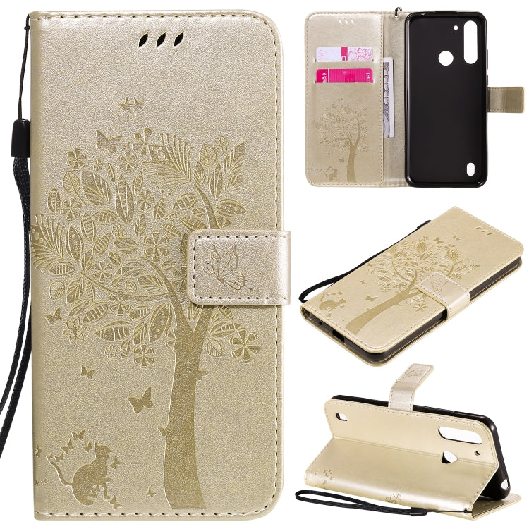 Tree & Cat Embossed Leather Flip Case – Motorola Moto G Power / G8 Power Lite