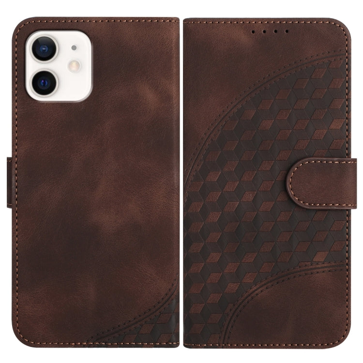 YX0060 Handylederhülle mit Elefantenkopf-Prägung und Umhängeband, für iPhone 12 mini, für iPhone 11 Pro Max, für iPhone 11