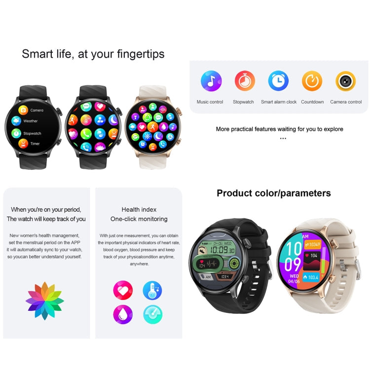 ZW63 Smart Watch - 1.39" Round Display with Health Monitoring