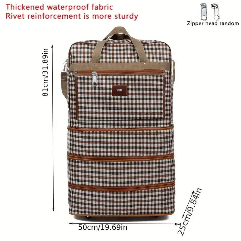 Expandable Extra Large Wheeled Duffel Bag Foldable Waterproof Travel & Storage