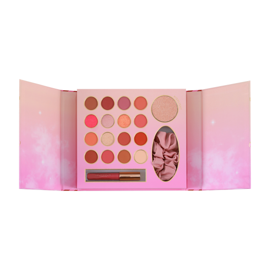 Candy Frost Glow Christmas Makeup Set - 16 Eyeshadows, Highlighter & Lip Oil