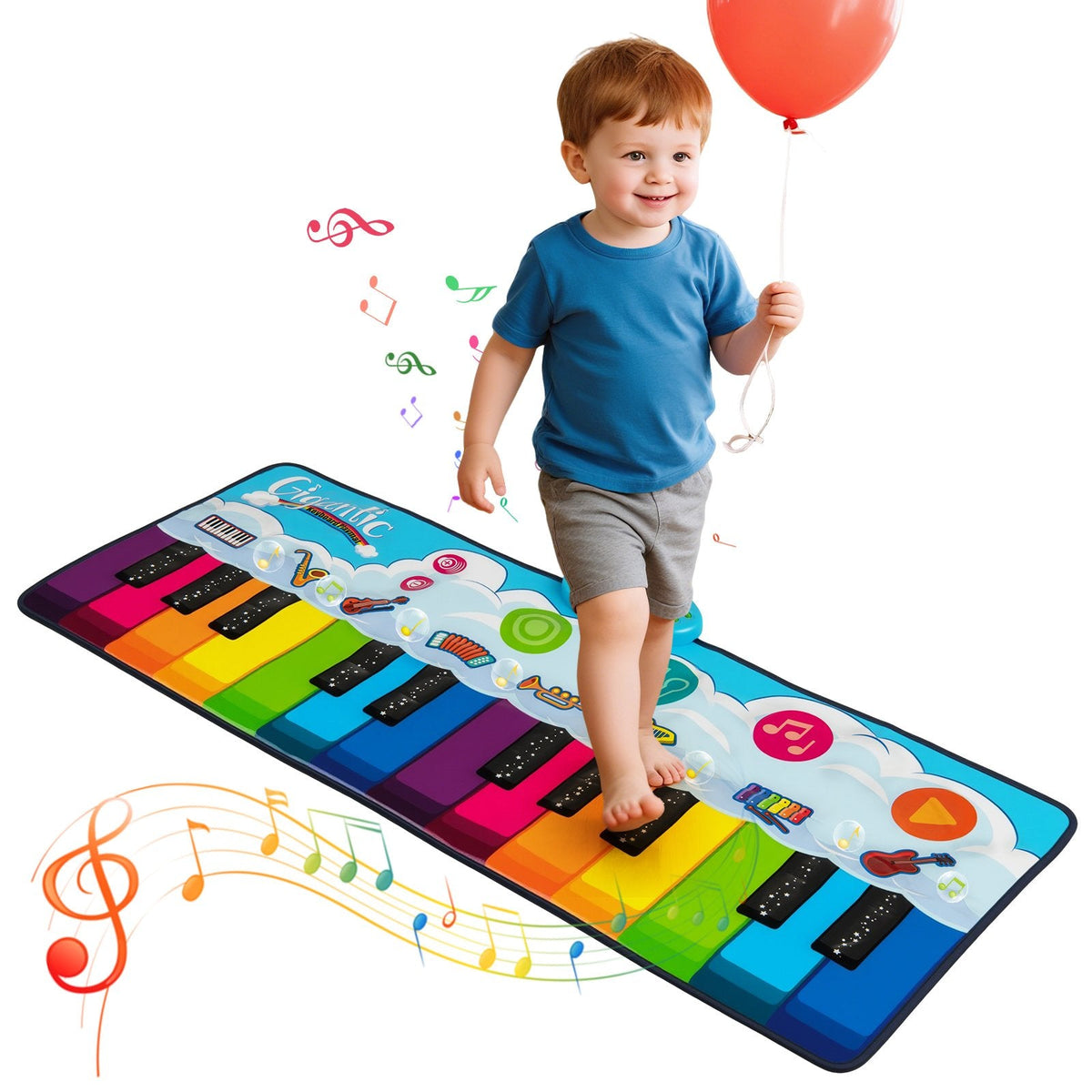 Floor Piano Dance Mat with 8 Instrument Sounds and Built-in Music-M