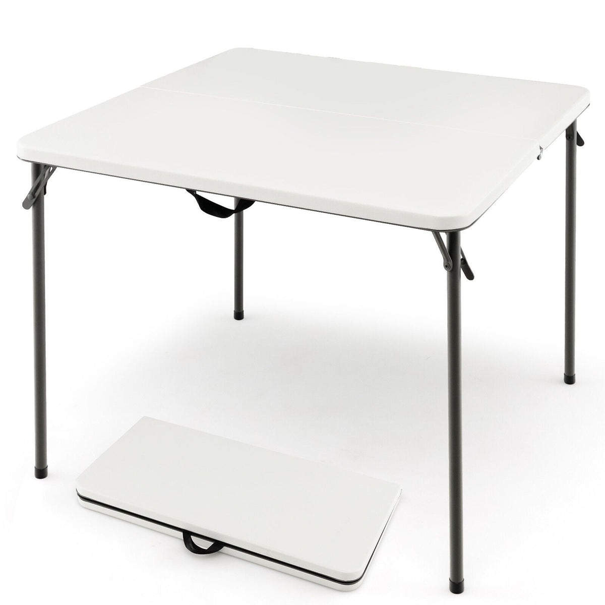 Folding Camping Table with Handle for Indoor Outdoor Use-Grey