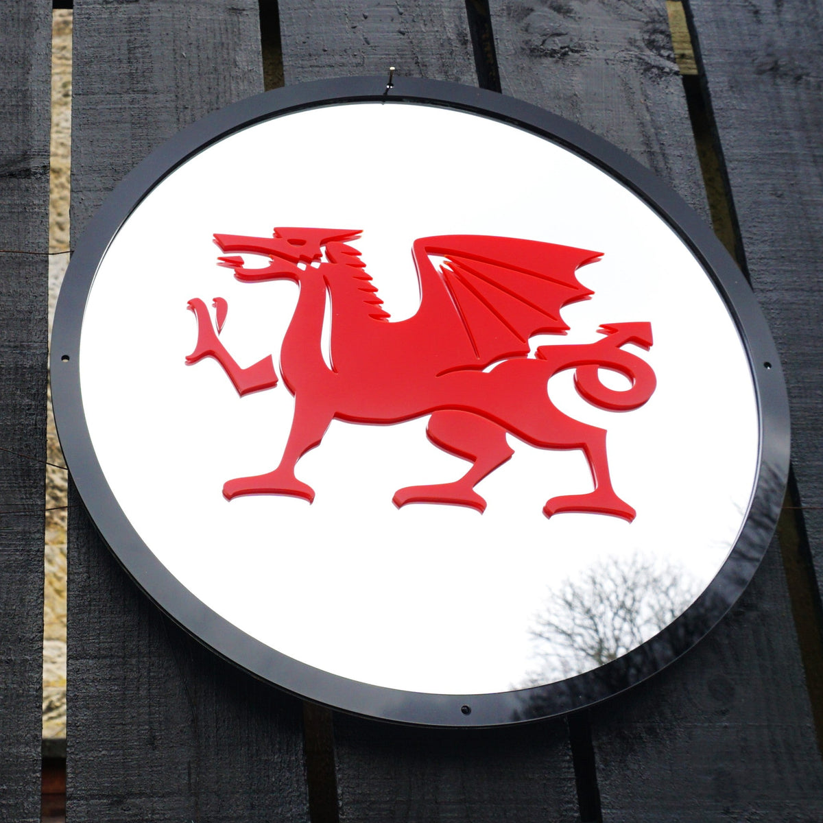 Welsh Dragon Garden Mirror
