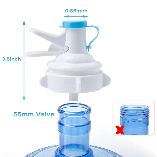 Water Bottle Faucet Dispenser Valve – 55mm Crown Top | Dustproof Cover Included
