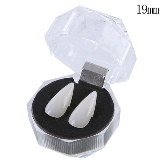 Halloween Vampire Fangs 19mm - Realistic Resin Dentures for Costume Parties