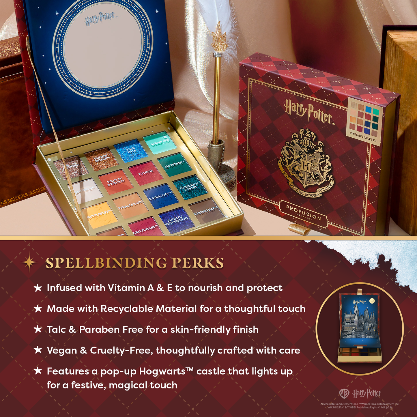 Harry Potter Christmas at Hogwarts Lidschatten-Palette mit 16 Farben
