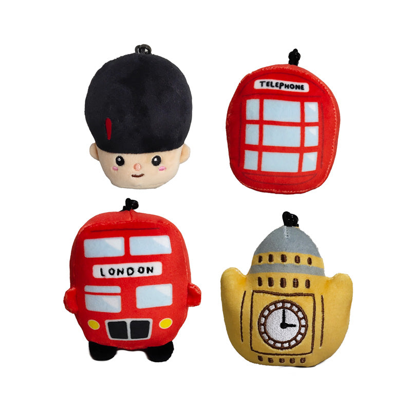 Squidglys Plush Mini Keyring - London Souvenir