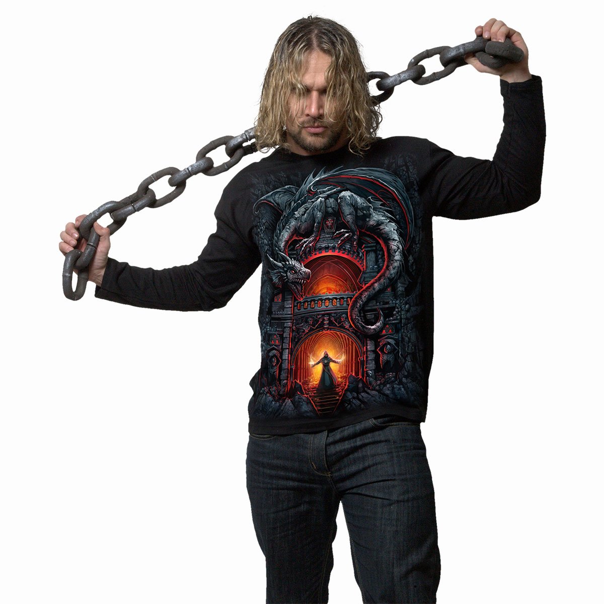 DRAGON'S LAIR - Longsleeve T-Shirt Black