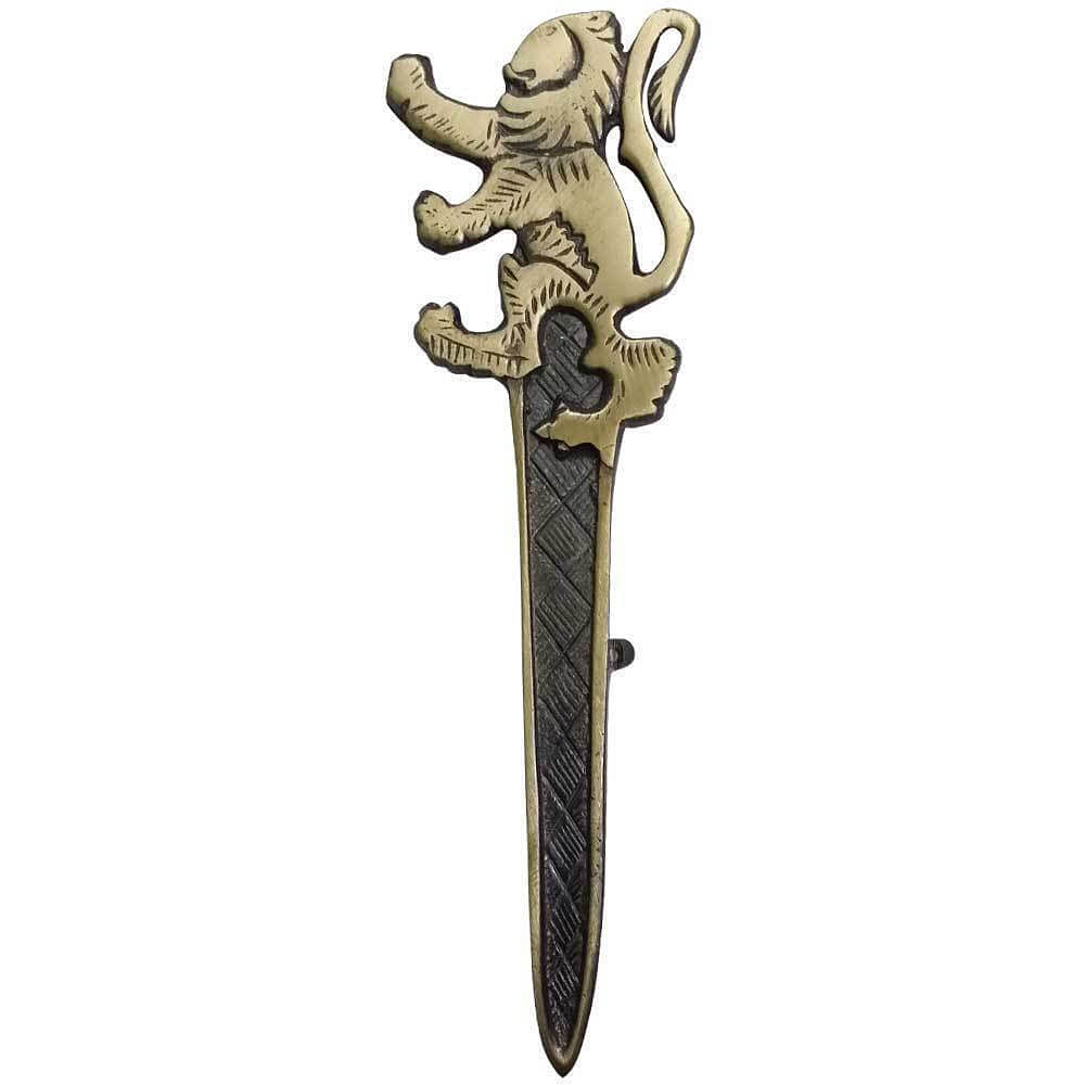 Lion Rampant Highland Scottish Kilt Traditional Classic Kilt Buckle & Pin Antique Finish