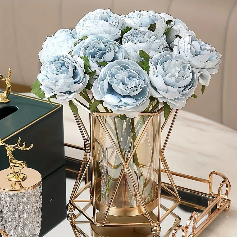 Luxury Wrought Iron Glass Vase Gold - Geometric Flower Hydroponic Home Decor Modern