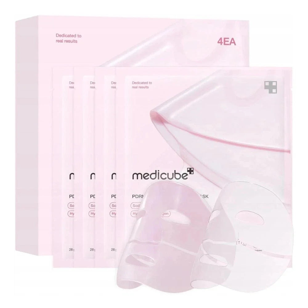 Medicube PDRN Pink Collagen Gel Mask 4 Pack Hydrating Glass Skin Treatment Care