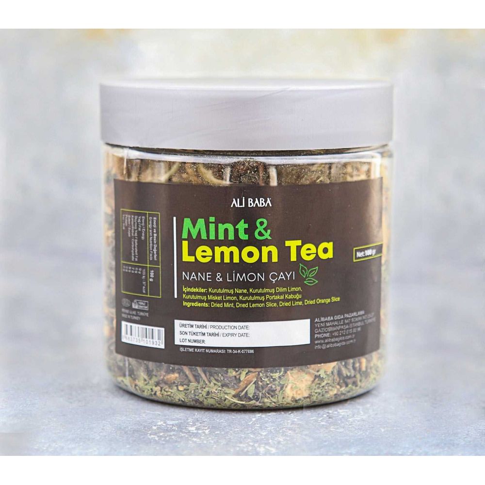 Ali Baba Mint & Lemon Tea (Kavanoz Nane & Limon Cayi) 100 g