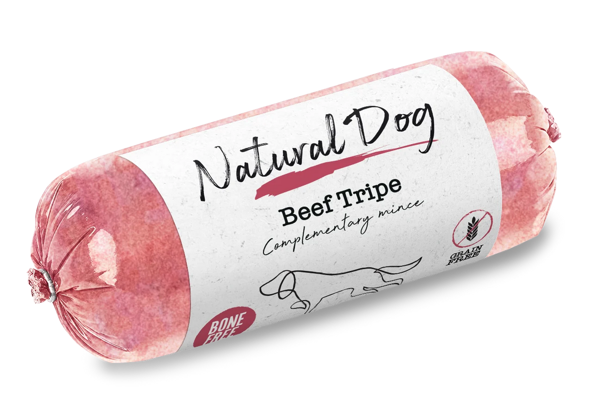 Natural Dog Beef Tripe Bone Free Chubs - Tray of 10 x 500g (5kg)