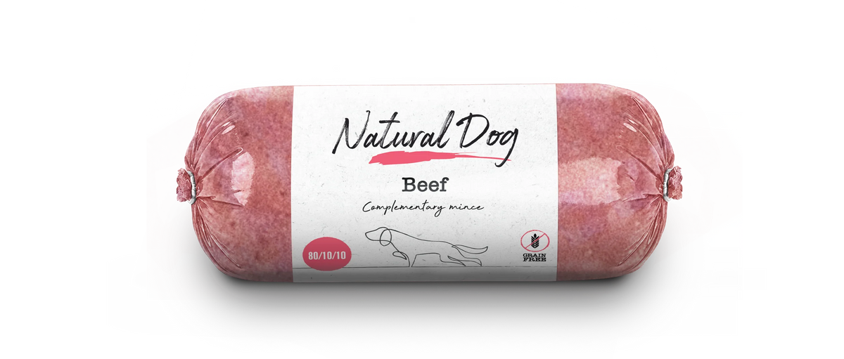 Natural Dog Beef 80/10/10 Chubs - Tray of 10 x 500g (5kg)