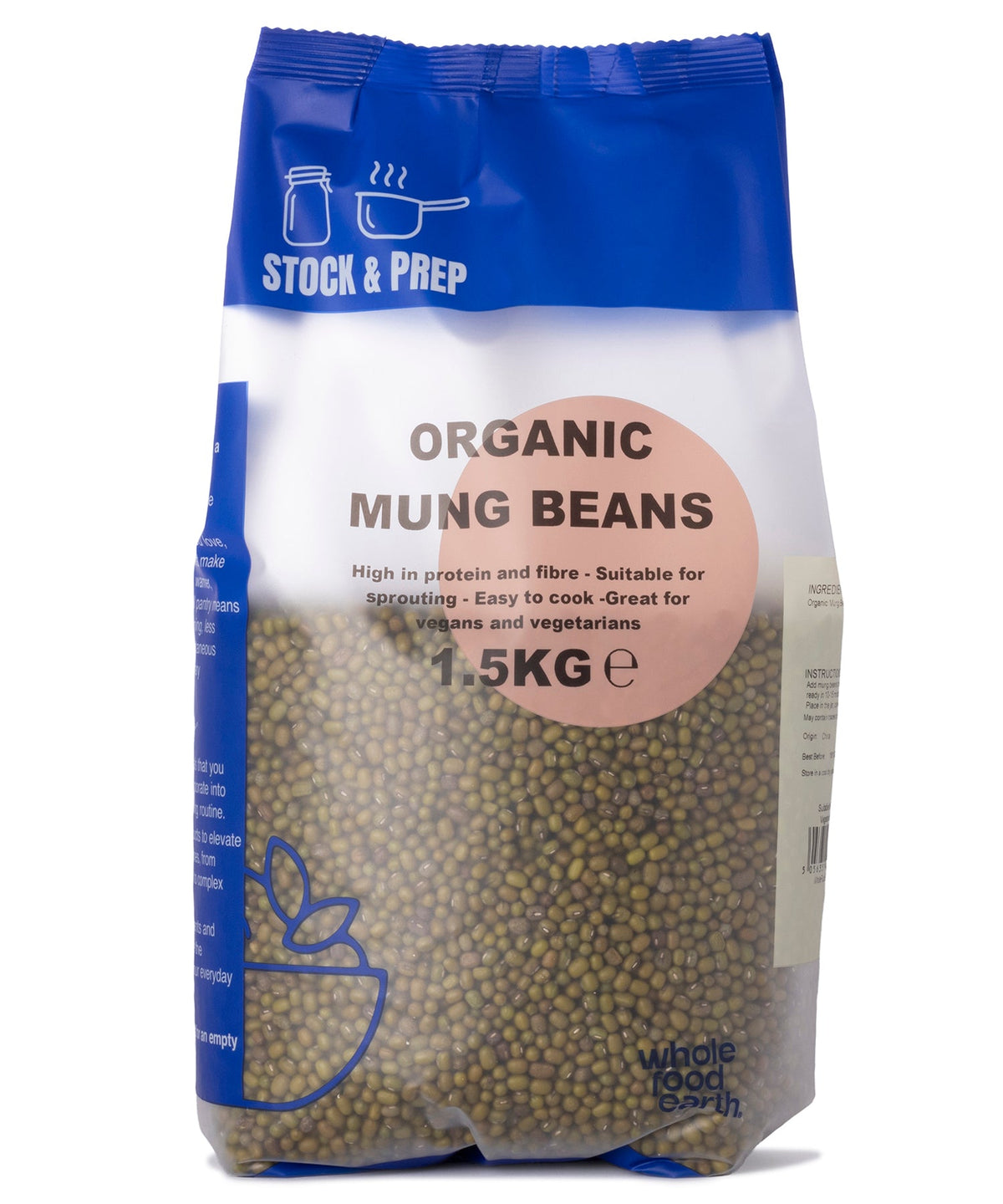 Frijoles mung orgánicos - Almacenamiento y preparación - 1.5kg
