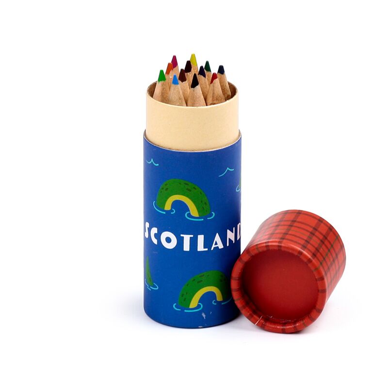 Scotland Souvenir Pencil Pot with 12 Colouring Pencils