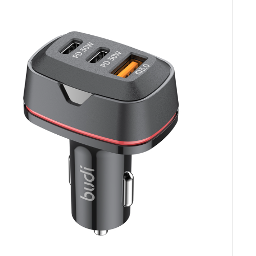 Budi CC616RB 48W Dual USB-C Car Charger with PD 30W & QC3.0 18W