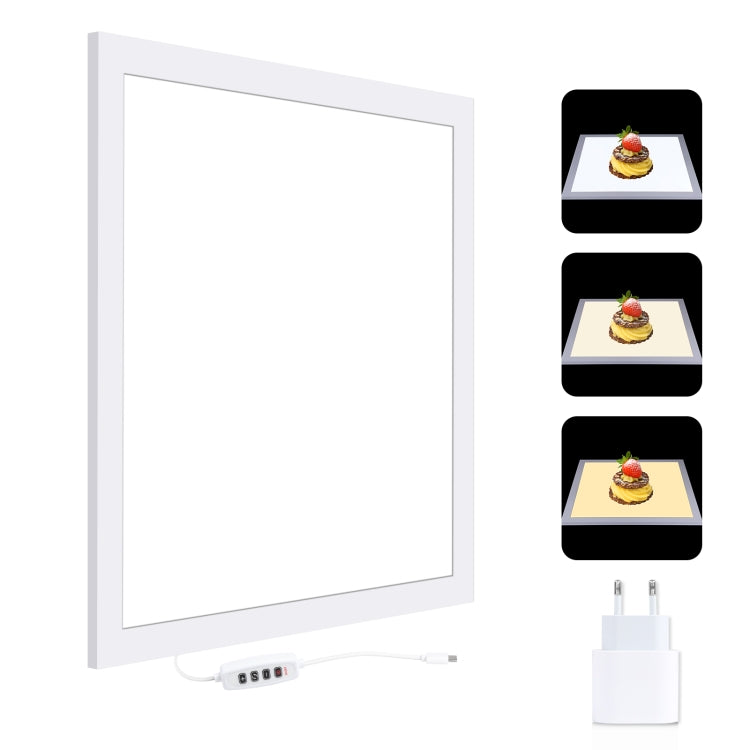 PULUZ 1000LM LED Acryl Polaritätsfreie dimmbare schattenfreie Lichtplatte mit Schalter für 40cm Fotostudiobox, Licht (US), Licht (UK), Licht (EU)