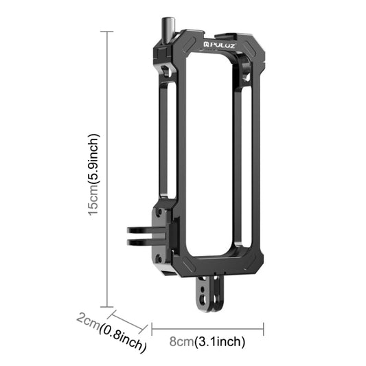 PULUZ Metal Protective Cage Rig for Insta360 X3 – Cold Shoe, Tripod Adapter & Magnetic Base