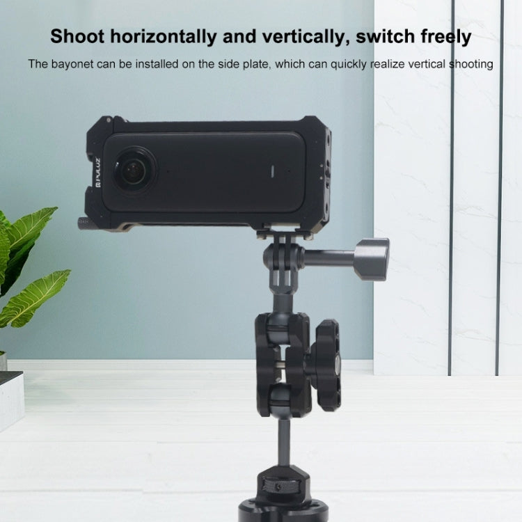 PULUZ Metallschutzrahmen für Insta360 X3 – Cold Shoe, Stativadapter & Magnetfuß
