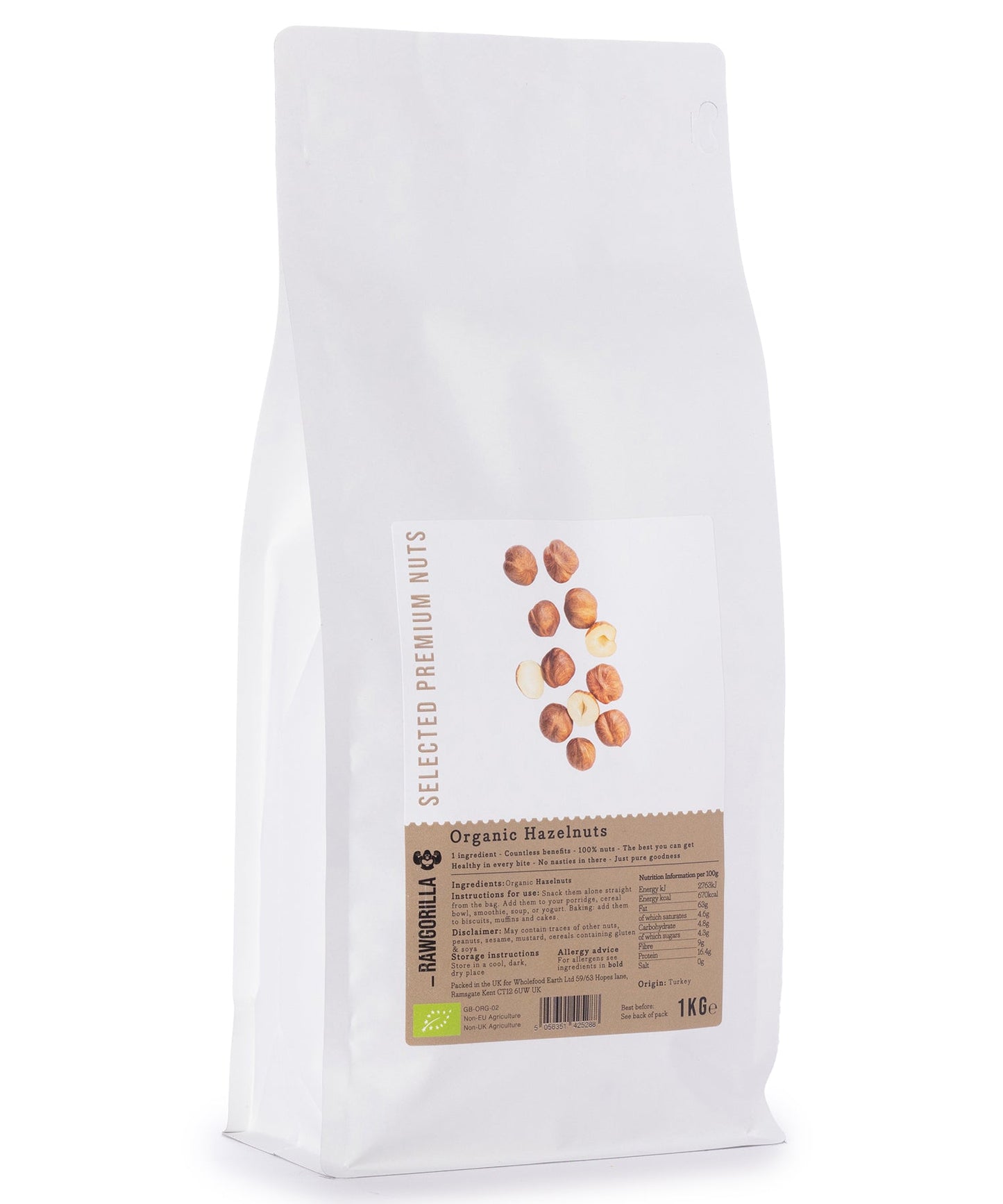 Bio Haselnüsse - RAWGORILLA - 1kg