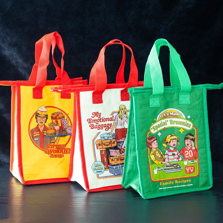 Eat Your Worries Lunch Bag by Steven Rhodes