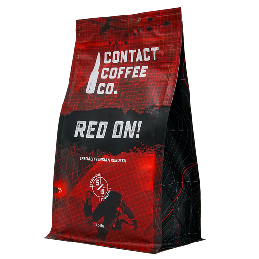 Red On! High-Caffeine Coffee Beans & Ground | Strongest Robusta
