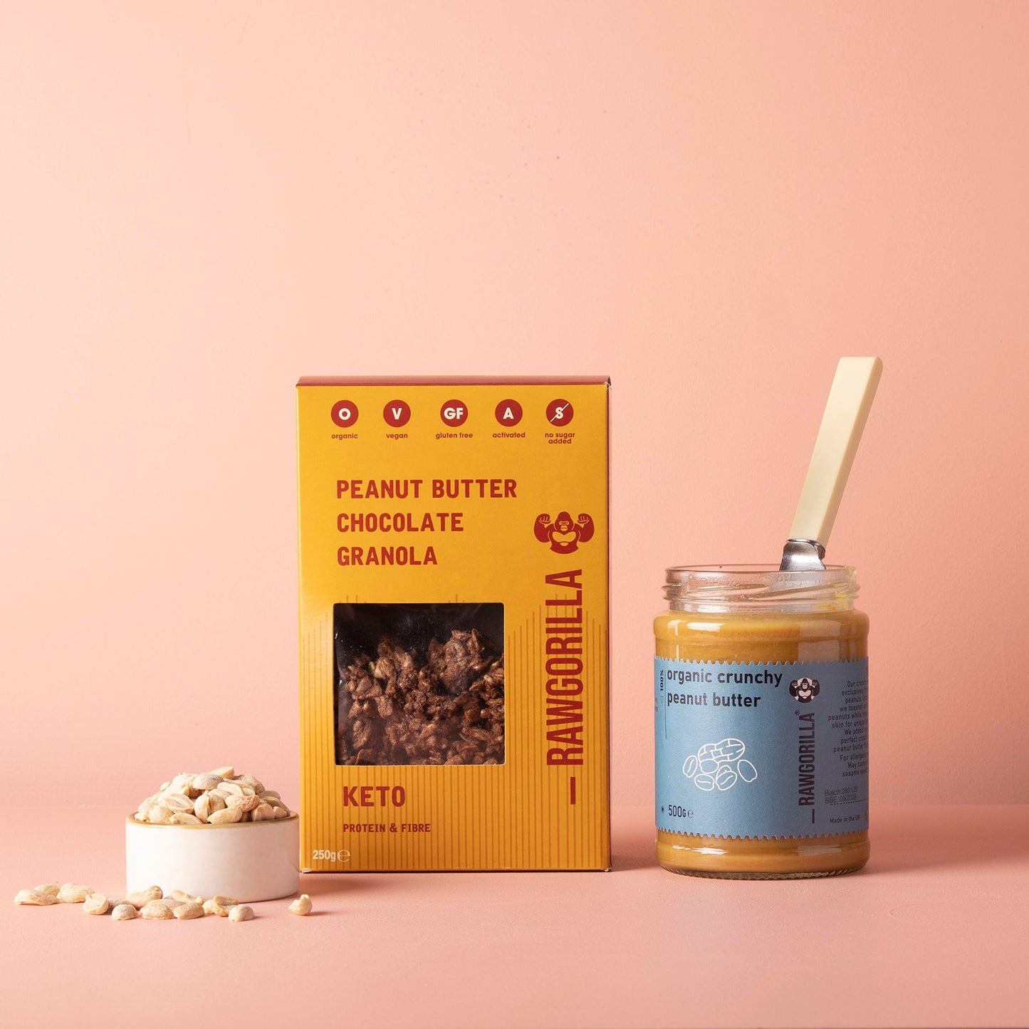 Keto Erdnussbutter Schoko Granola - 250g - Raw Gorilla