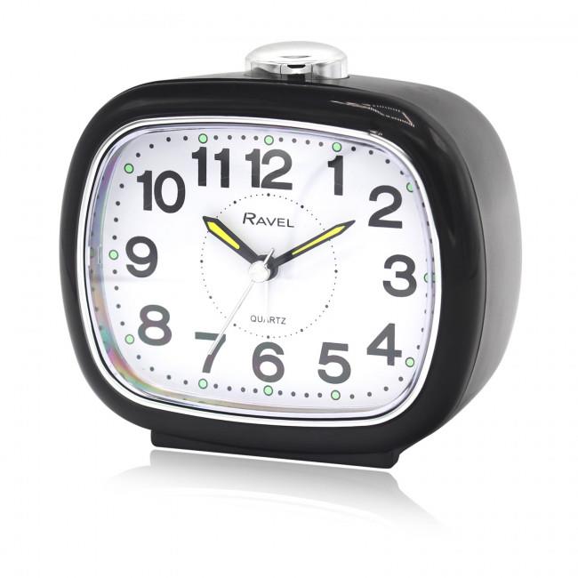 Ravel Large Sized Bedside Quartz Alarm Clock Black RC045.3