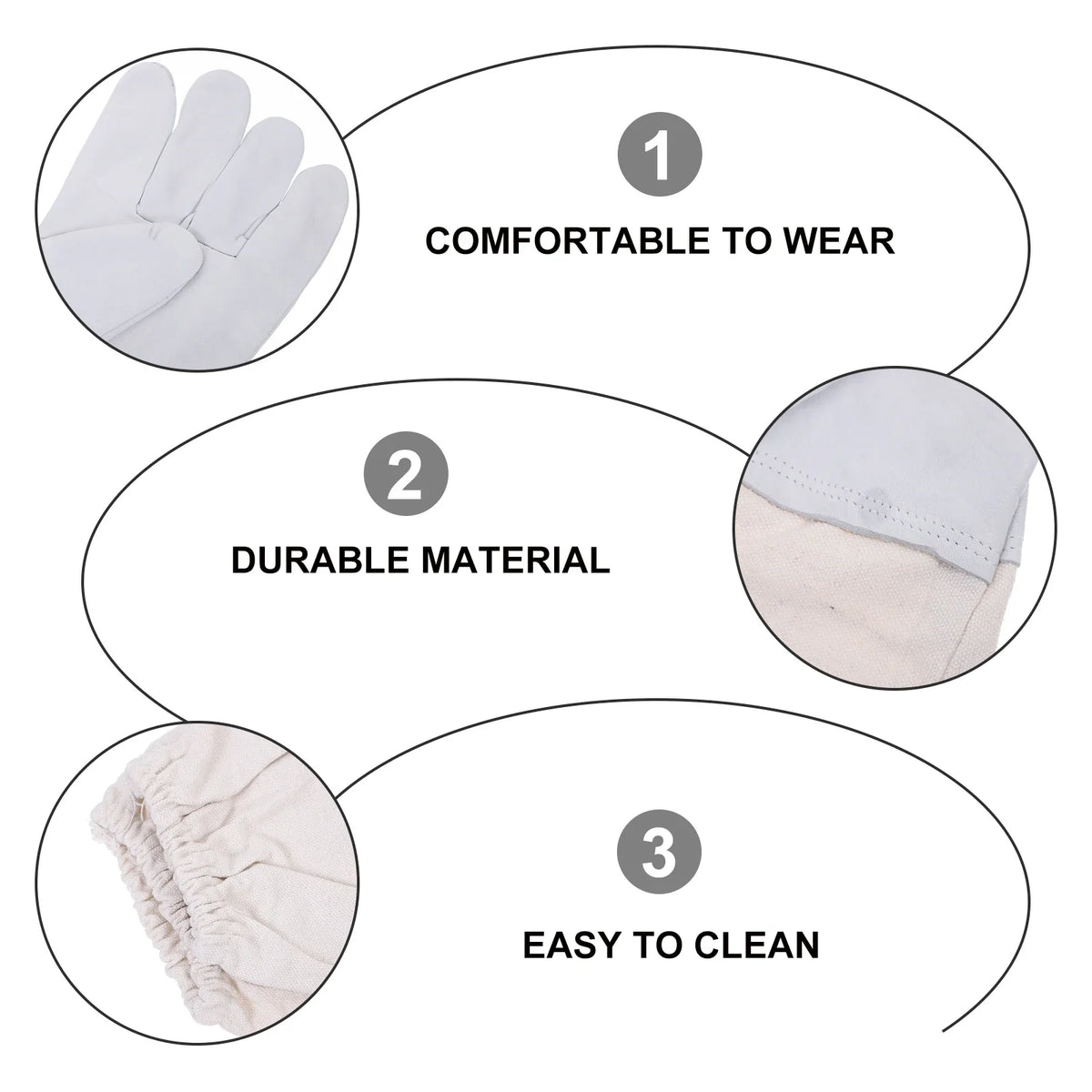 Lightweight Durable Beekeeping Gloves Set – Safety Work Gloves for Beekeeping, Gardening & Industrial Use