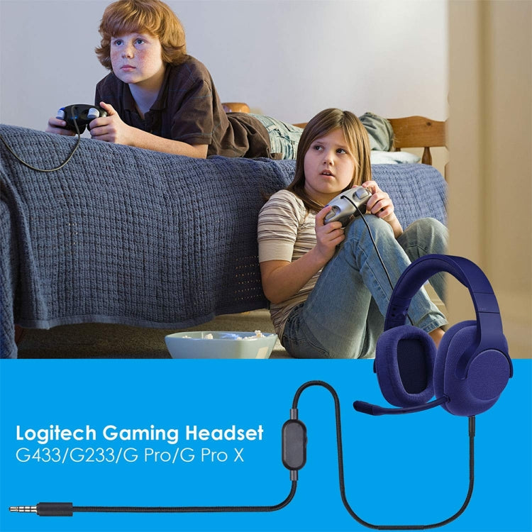 Logitech G433 / G233 / G Pro / G Pro X Replacement Audio Cable with Volume Control & Mute — 2m