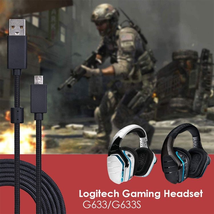 ZS0155 Für Logitech G633 / G633s USB-Headset-Audiokabel Unterstützung Anruf / Headset-Beleuchtung, Kabellänge: 2m, Für Logitech G633 2m