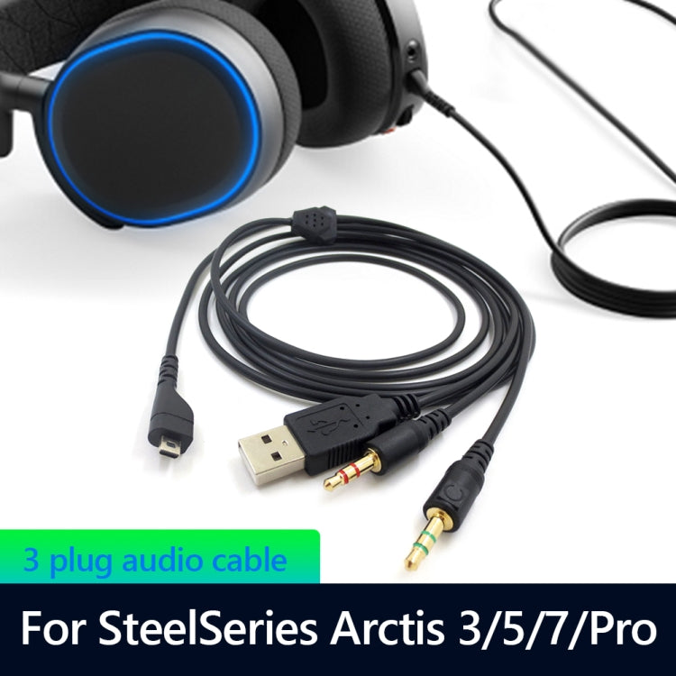 Replacement Audio Cable for SteelSeries Arctis 3/5/7/Pro Gaming Headsets - 2m 3.5mm Jack Lead
