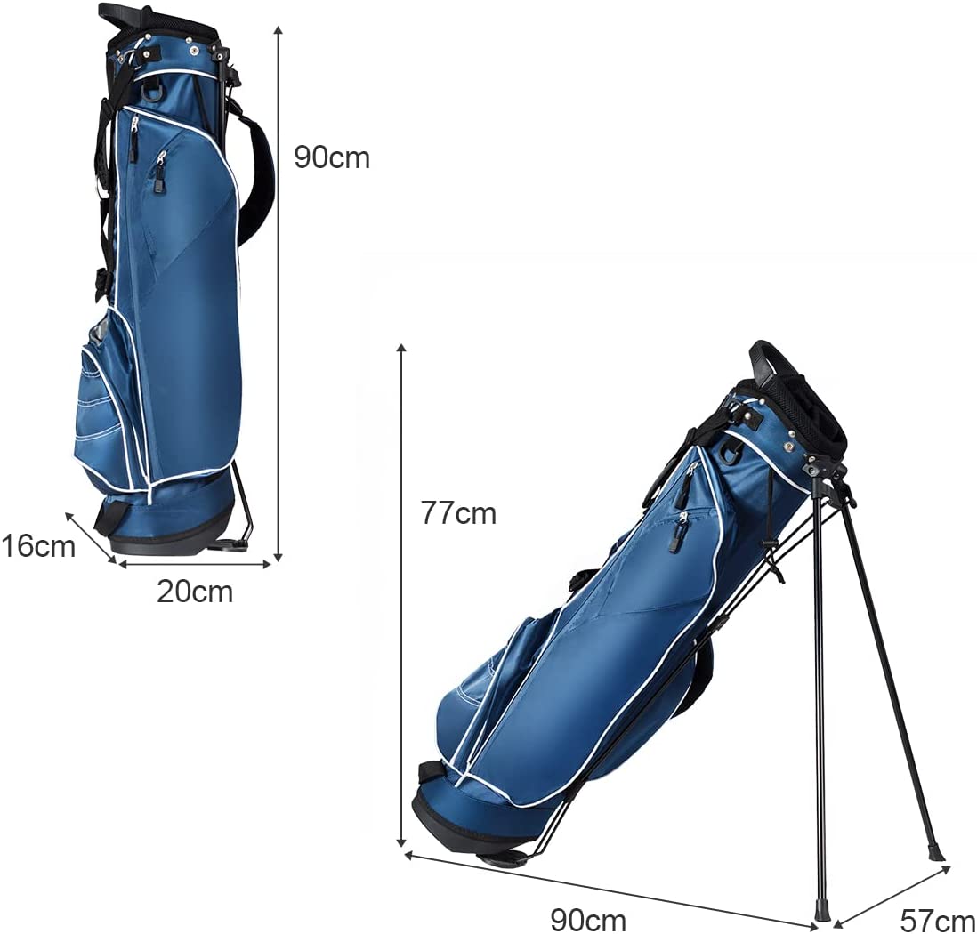 Golf Stand Bag with 4 Way Dividers-Black