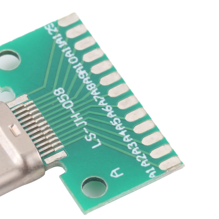 USB-C 24-Pin Double-Sided Test Board – USB 3.1 Type-C Male PCB Connector