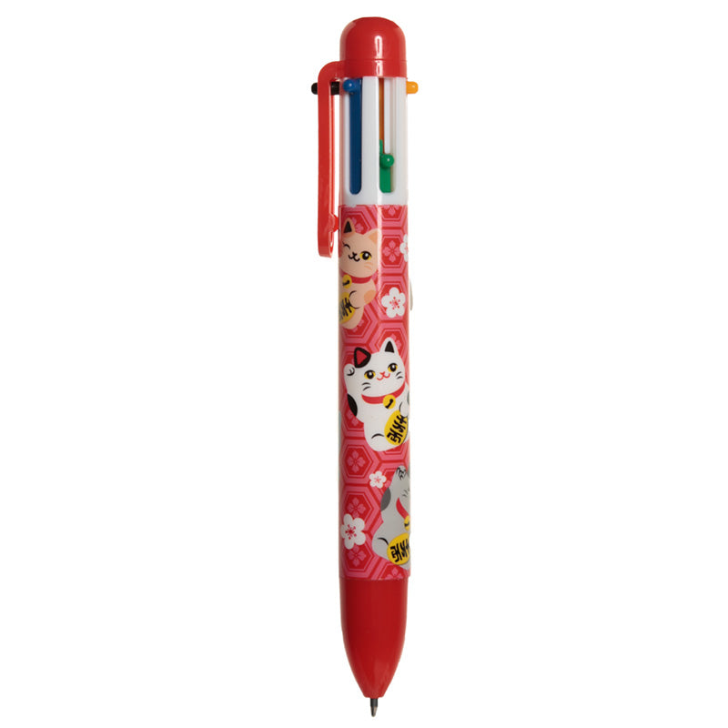 Multi Colour Pen (6 Colours) - Lucky Cat Maneki Neko
