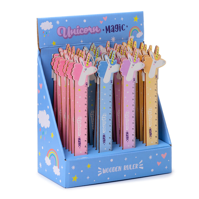 Shaped Wooden Ruler (15cm) - Unicorn Magic