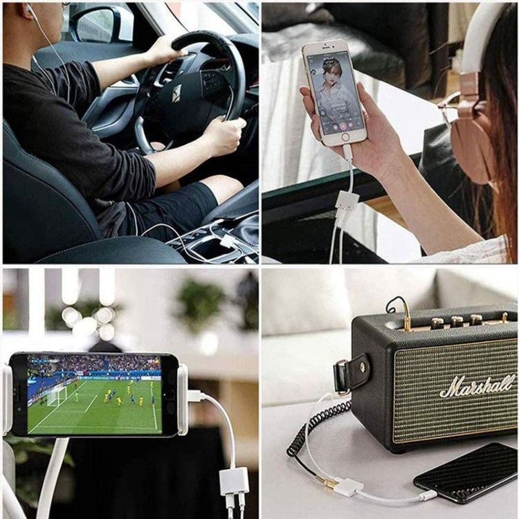 ZS-KL21804 2-in-1 8-Pin auf 3,5-mm-Audio + 8-Pin Ladeschnittstelle, Kopfhöreradapter, geeignet für alle IOS-Systeme, 8 Pin + 3,5 mm
