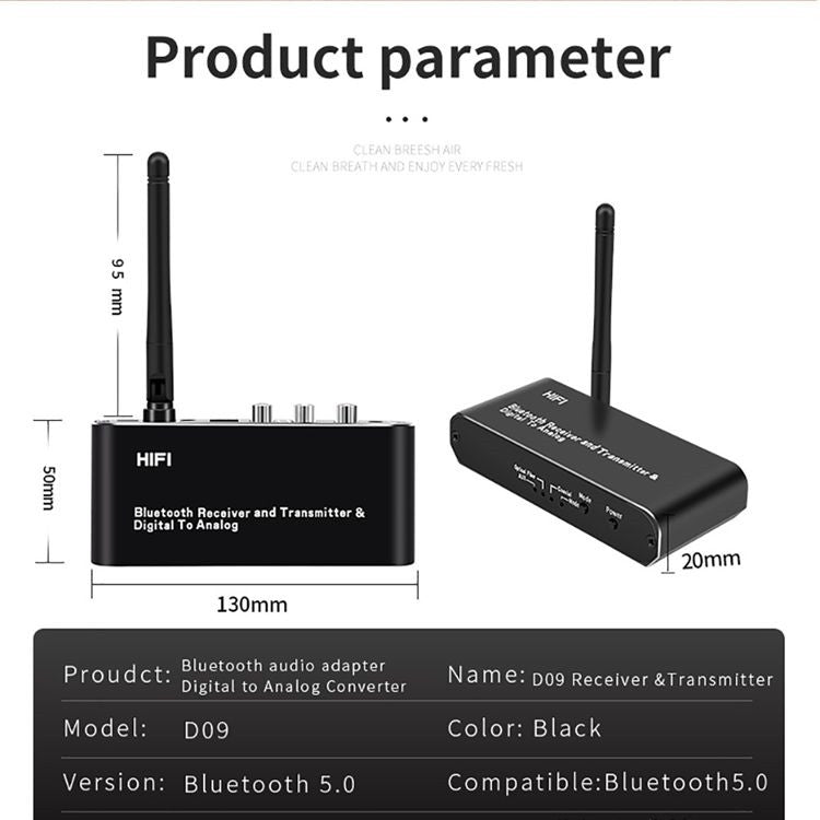ZS-SGD09 3-in-1 Digital-Analog-Bluetooth-5.0-Empfänger und -Sender