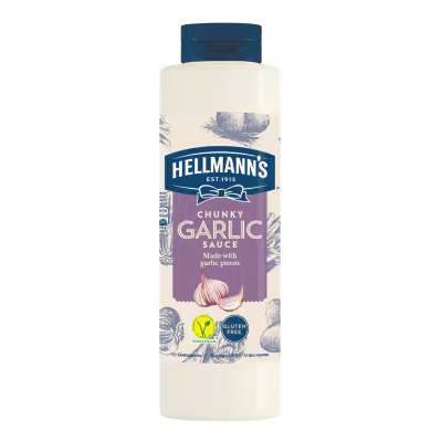 6 x salsa Hellmann's Chunky Garlic 850Ml (858G)